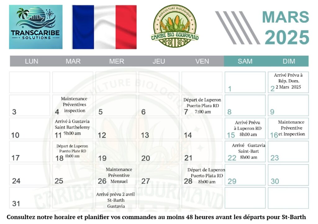 calendrier de départ 3