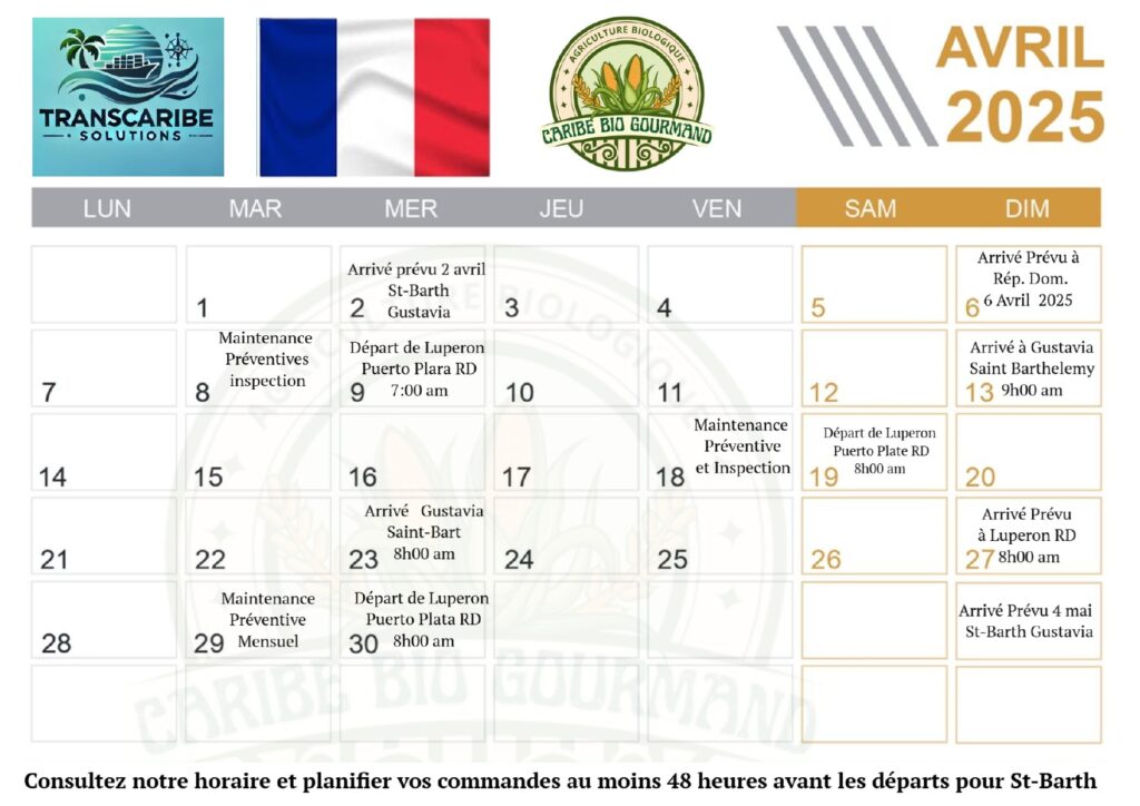 calendrier de départ 4