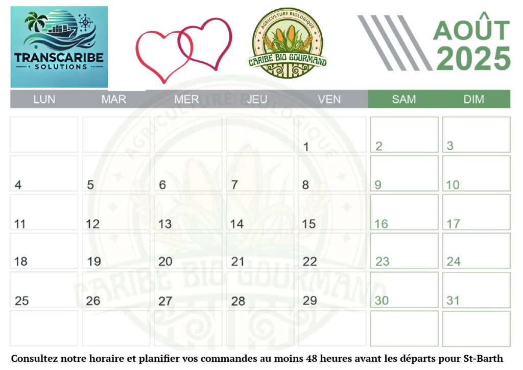 calendrier de départ 8
